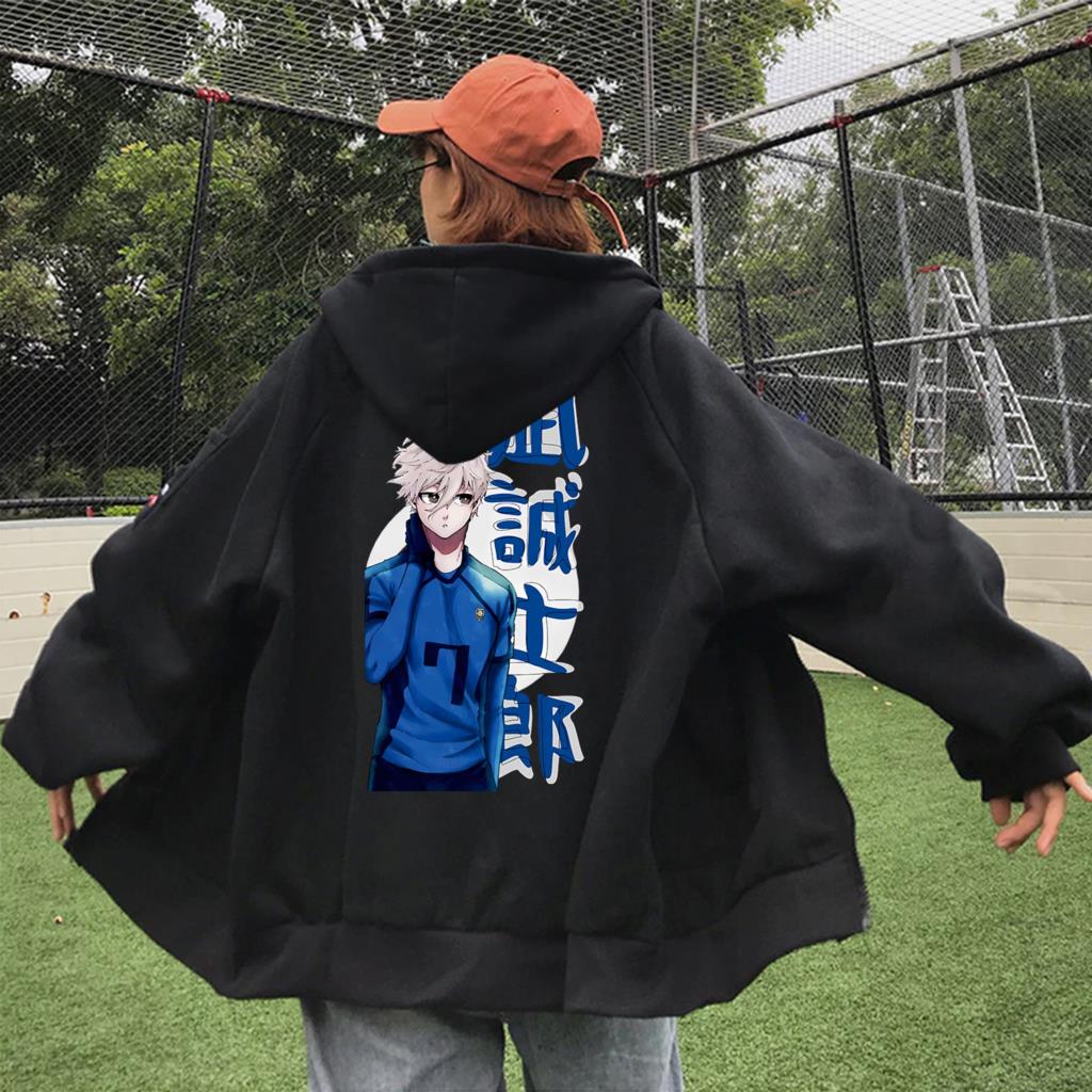 Seishiro Nagi BLUE LOCK Манга Толстовки на молнии Аниме Графический кардиган с принтом Одежда с капюшоном Мужчины Женщины Модная куртка на молнии Толстовки