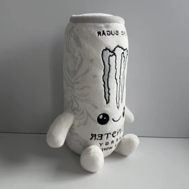 Плюшевая игрушка Белый Monster Energy Drink без сахара, имитация банки, мягкая кукла, милая фигурка, декор, подарок другу, украшение для дома