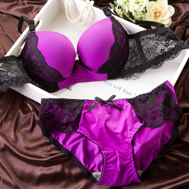 Bra Sexy Lace Girls Underwear Small Cup Thickening Collection Bra Set