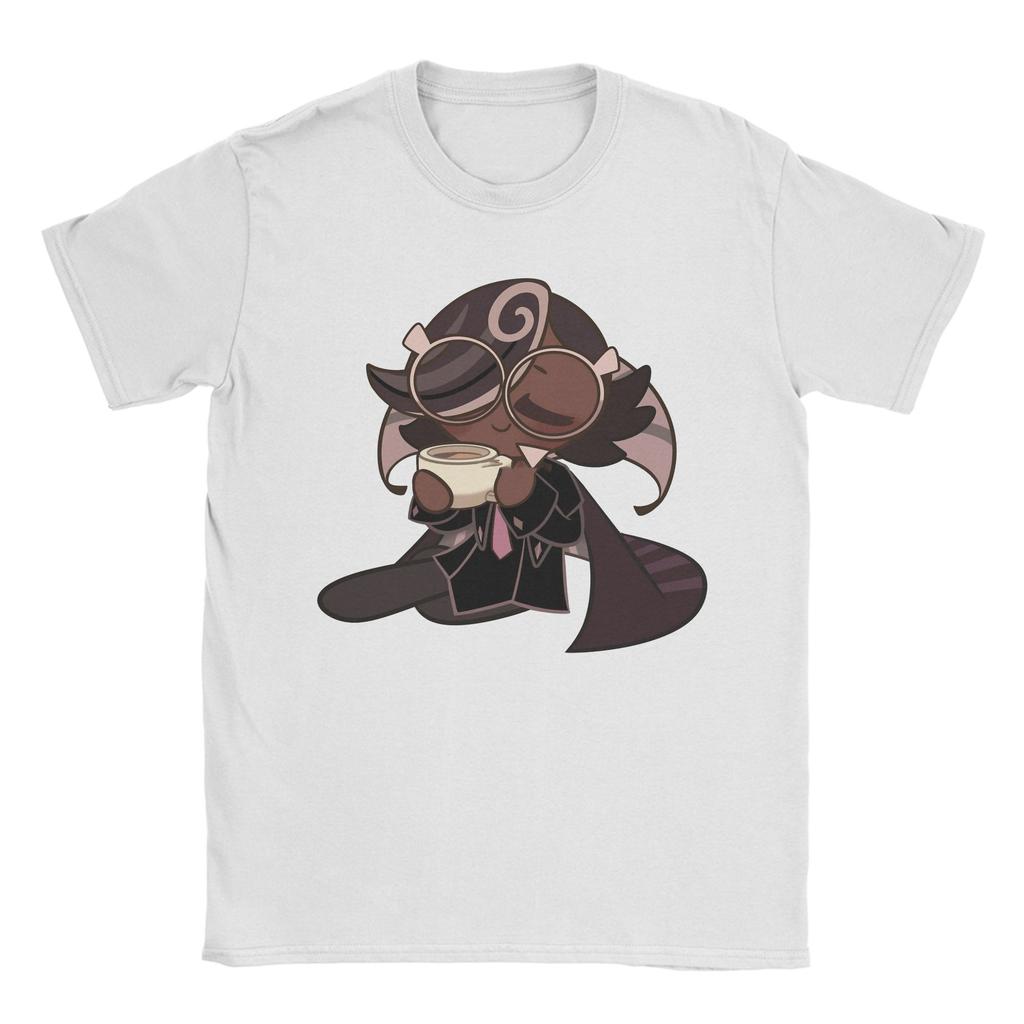 Футболка мужская хлопковая с принтом "Кофе-брейк с эспрессо", винтажная, Cookie Run Kingdom, с круглым вырезом и коротким рукавом