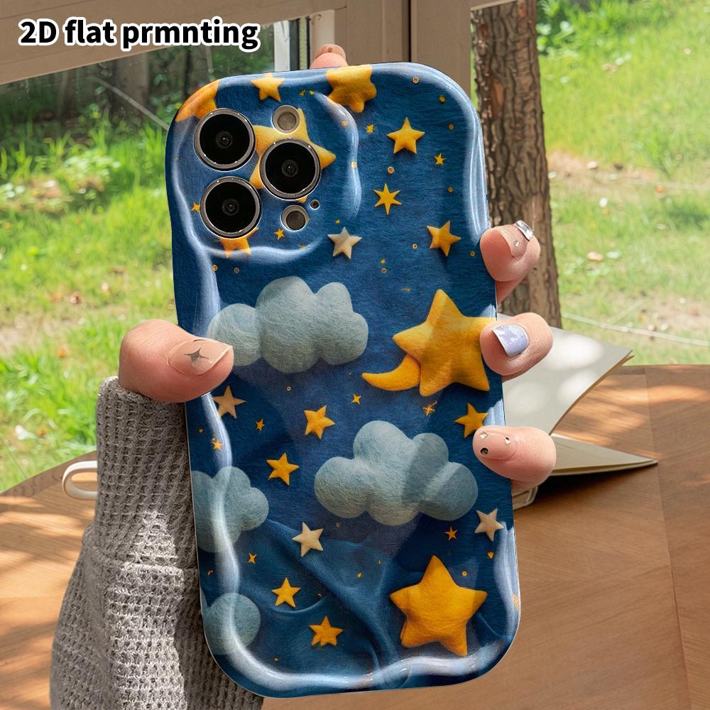 Phone Case: 2D flat, suitable for iPhone 18, 17, 16, 15, 14, 13, 12Pro protective case, starry sky fabric, perfect Christmas and Halloween holiday gif