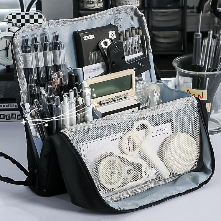 High Looking Large Capacity Pencil Case Simple Stationery Box Student Stationery Bag Storage Bag Office Stationery Supplies