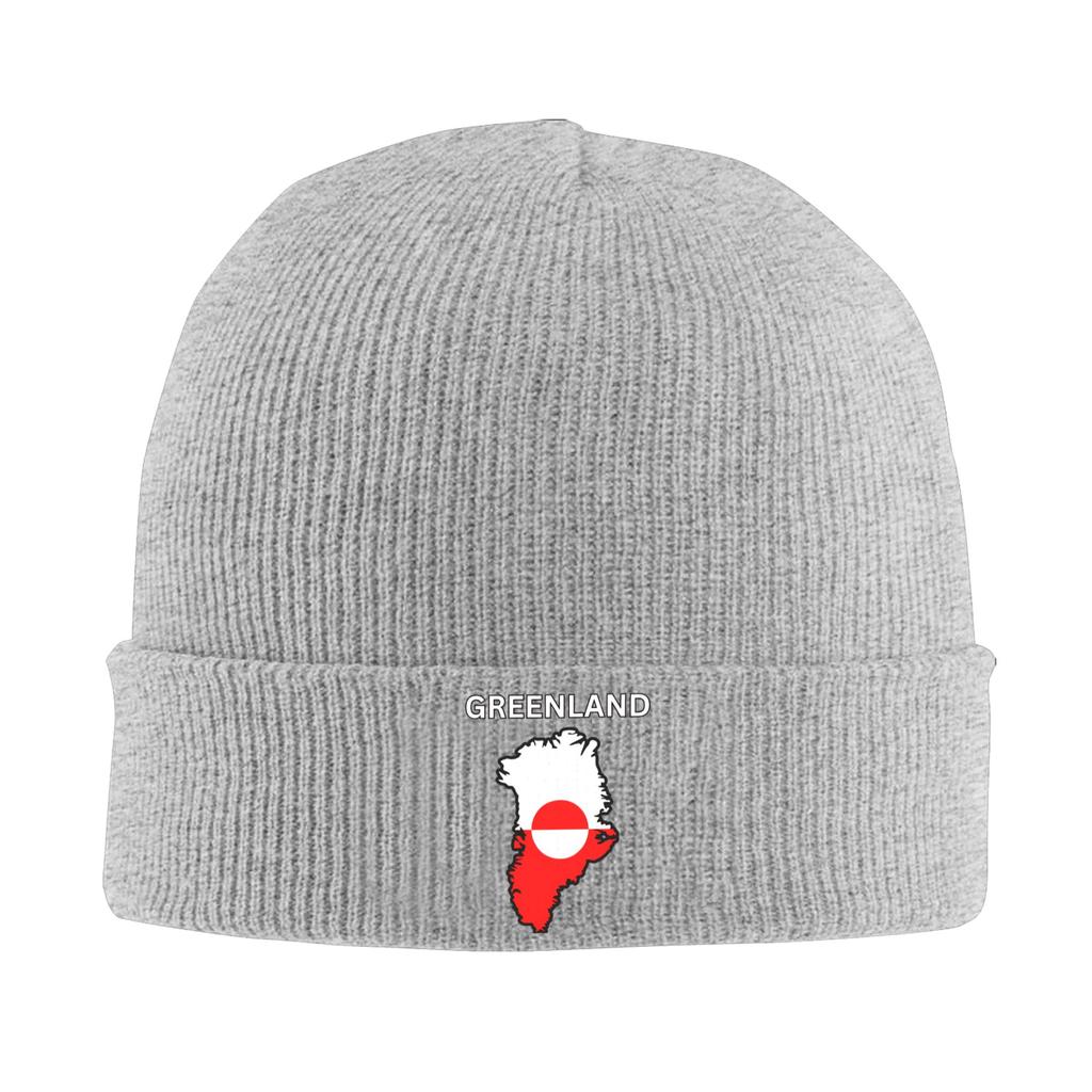 Greenland Flag Map Beanie Hats Bonnet Hats Unisex Adult Cute Outdoor Skullies Beanies Autumn Winter Printed Head Wrap Caps