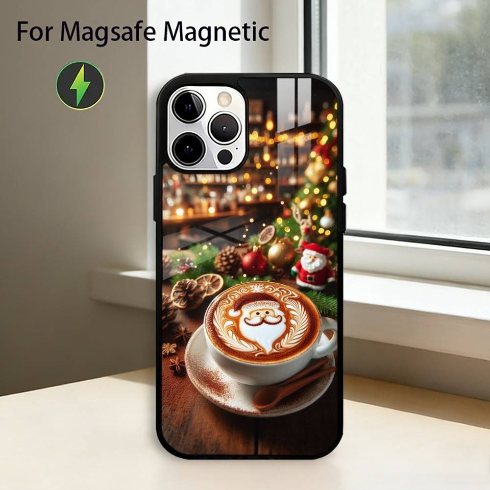 Christmas Art winter C-Coffee Phone Case For iPhone17,16,15,14,13,12,11 Plus,Pro Magnetic For Magsafe Wireless Charging