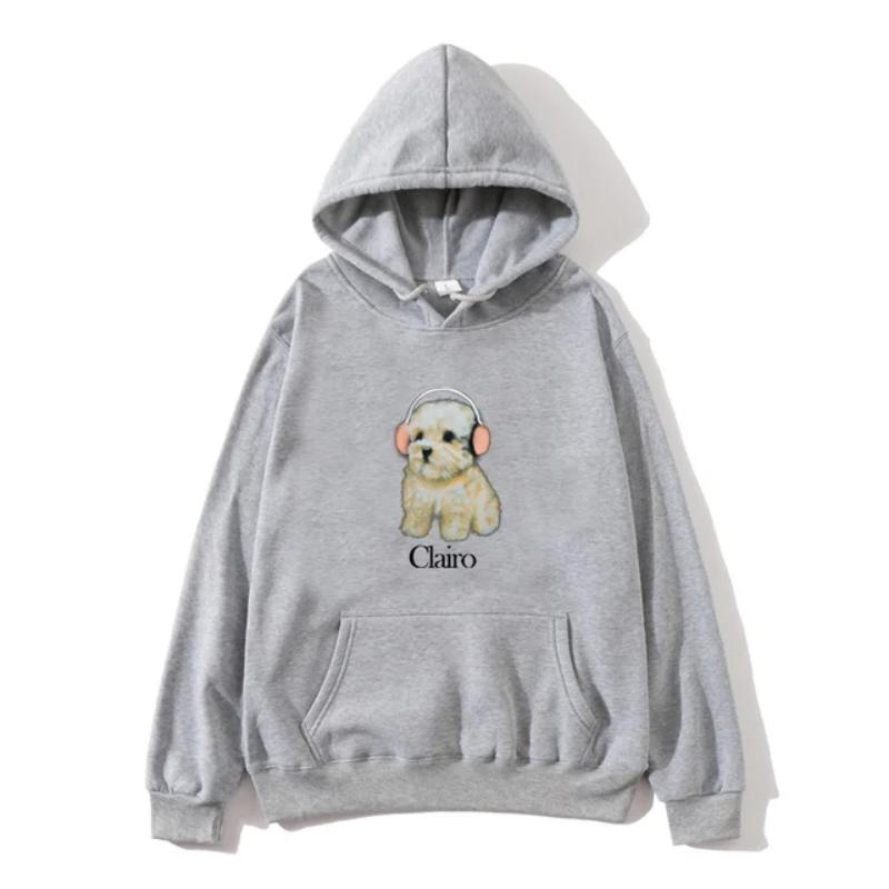 2024 trend Clairo Dog print hoodie, the new sports shirt, men and women fall winter harajuku hooded fun clothes