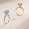 S925 Silver Moissanite European-American Pillow-shaped Ring Square Floral Cluster Surrounding Double Slot Bezel Setting 2.5CTW