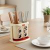 Настенная подставка для палочек большой вместимости, мультяшный рисунок, функция сушки, держатель без сверления, разделенные отсеки, пластик