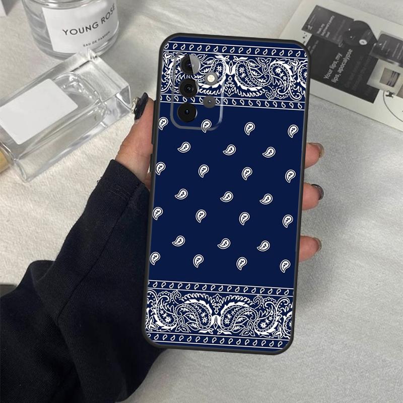 Черный Бандана Пейсли Чехол Для Samsung Galaxy A13 A23 A33 A53 A17 A06 A16 A56 A36 A54 A34 A14 A52 A32 A15 A35 A55