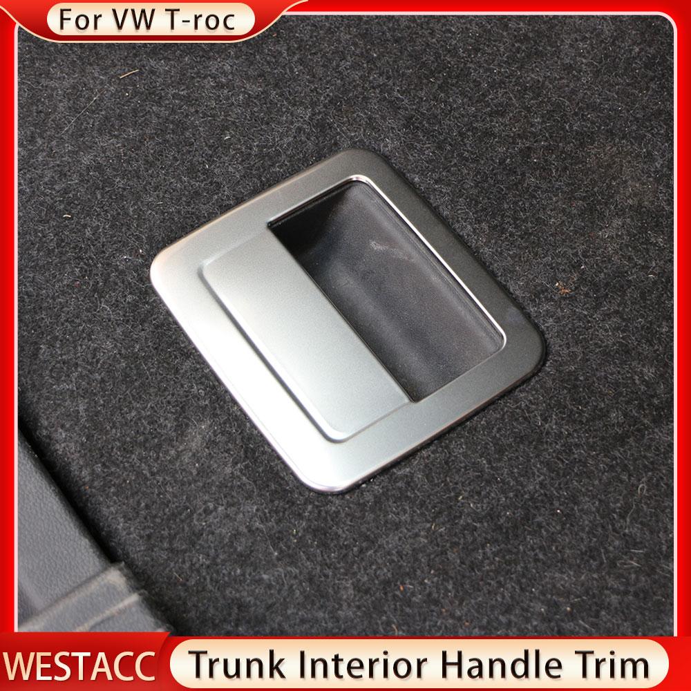 Нержавеющая сталь, внутренняя ручка багажника автомобиля, декоративная наклейка, накладка для Volkswagen VW T-roc 2017-2022, интерьер