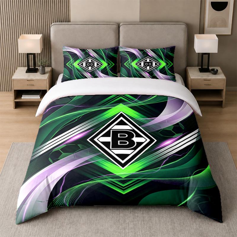 3Pcs Bedding SetBorussia Mönchengladbach Soft Bed Sheet and Two Pillowcases Home Bedroom Decor