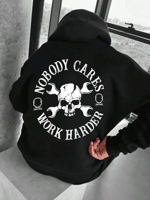 Женское худи с принтом черепа однотонное с принтом черепа толстовка спортивный досуг для бега хип-хоп мода Харадзюку уличный пуловер