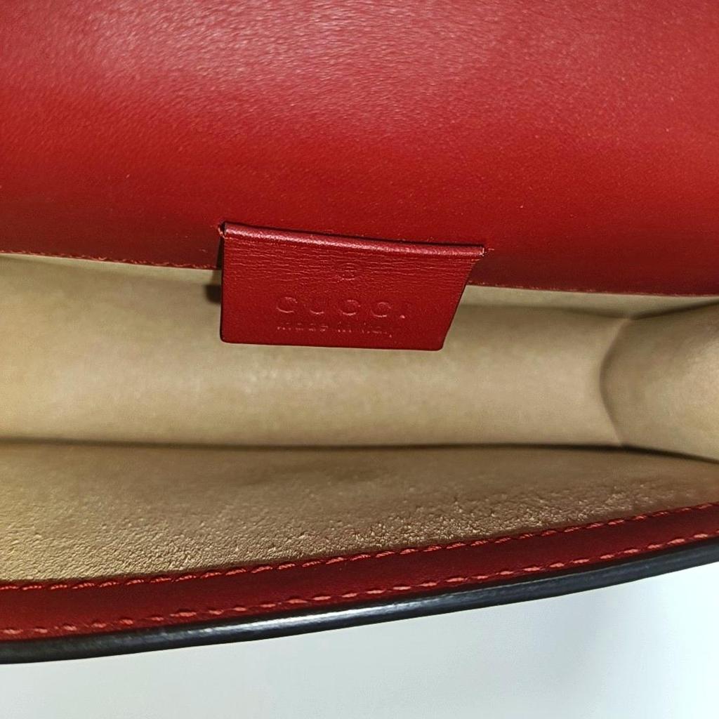 [Pre-Owned] Sylvie Gold Buckle Striped Web Chain Leather Mini Shoulder Bag - Very Good #9GRSL1