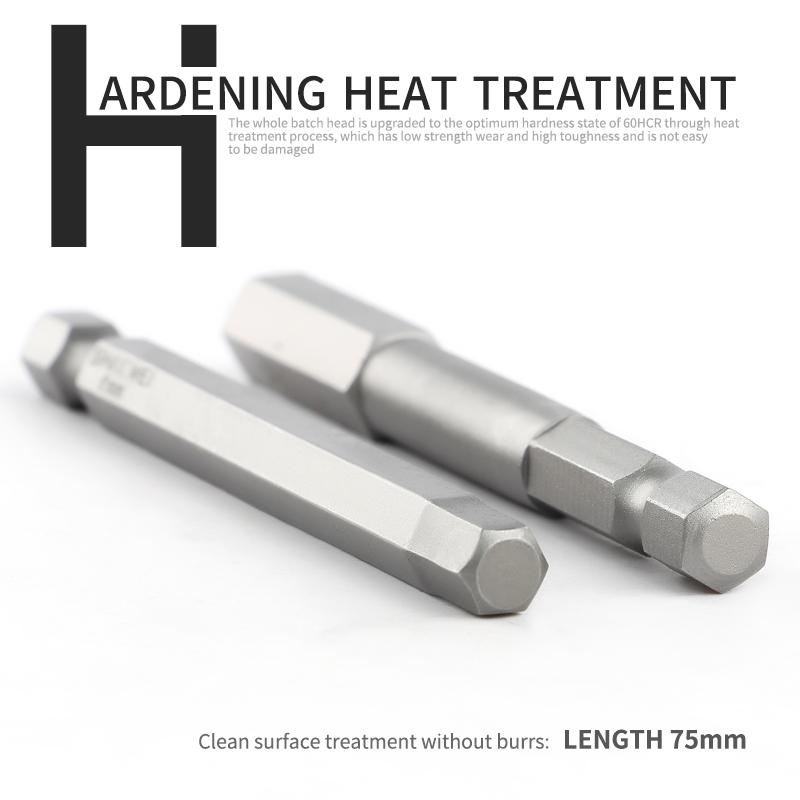 75mm Magnetic Head Screwdriver Bits 1/4" Hex Shank Screw Drivers Set H2-H10 Kits For Power Tools