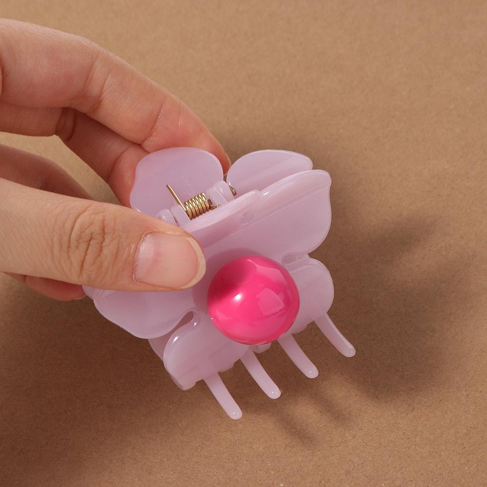 Geometry Flower Hair Claw Hairpin Plastic Shark Clip Sweet Hair Crab Clip  Female
