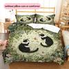 Beautiful Cow Cat Pattern Bedding Home Decoration Birthday Gift (1 * duvet cover + 2 * pillowcase, without core)