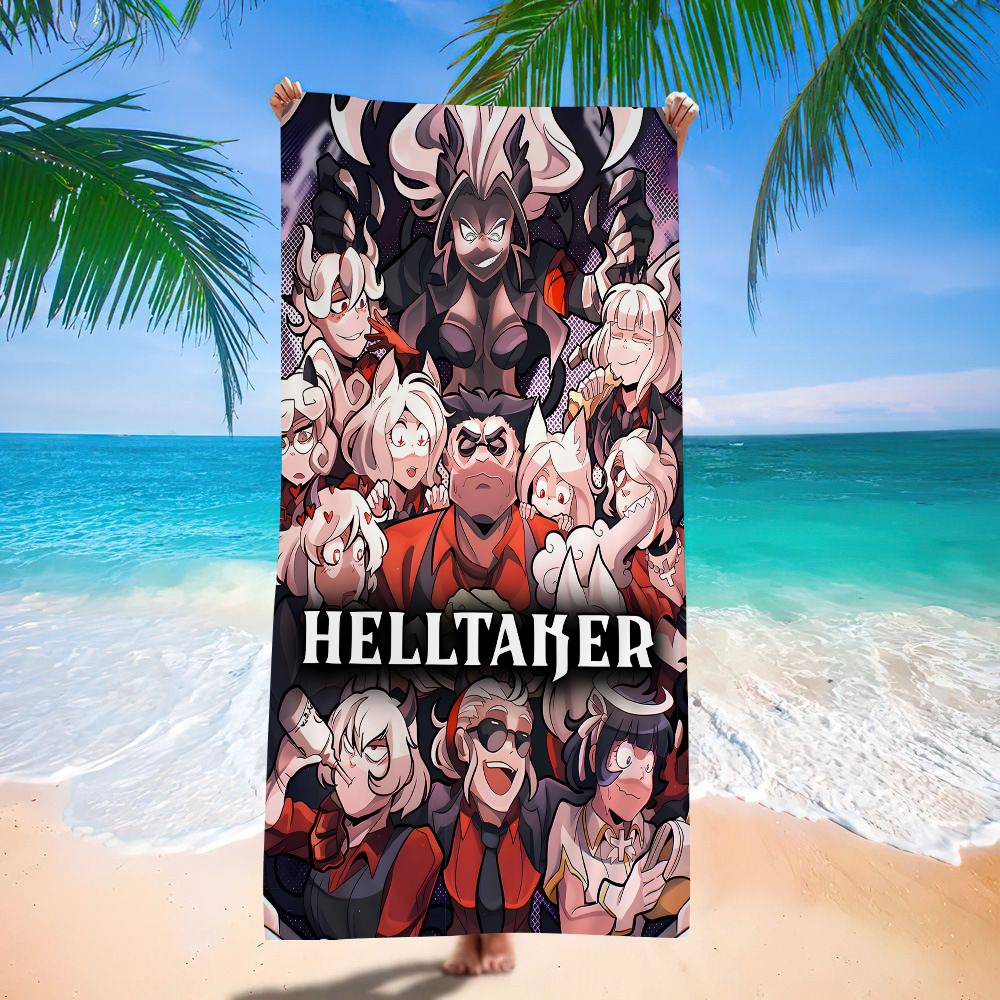 H-Helltaker Аниме Микрофибровое Одеяло Быстросохнущие Пляжные Полотенца Большой Размер Печать Супер Впитывающее Полотенце-Одеяло для Бассейна