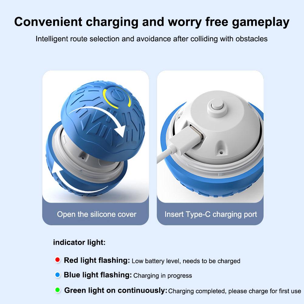 Интерактивные мячики-игрушки для кошек, перезаряжаемые через USB, самовращающийся мяч, быстро катящийся мяч, игрушка против депрессии для домашних кошек, для использования в помещении