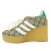Used GUCCI sneakers Gajeel 725655 Adidas Collaboration 34 GG Supreme Canvas/leather beige green JP size around 8.7"