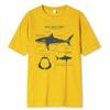 Great White Shark Anatomy T-Shirt New Summer Men Street Short Sleeve Hip Hop Punk Style Boy Casual Tops Fashion White Tees
