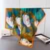National Style Elegant Imitation Silk Printing Large Square Scarf Silk Scarf Shawl Headscarf Beach Scarf Neck Protection Scarf Neck Decoration Scarf