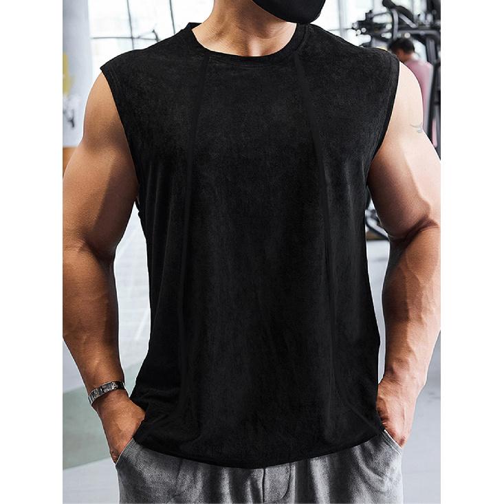 Летняя вязаная майка-борцовка в вертикальную полоску для фитнеса, спорта, отдыха, облегающая, без рукавов, с широкими плечами для мужчин