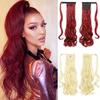 Synthetic Wrap Around Ponytail Extension Long Wavy Clip In Ponytail Wig For Elegant Women Daily Wear