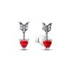 925 Silver Romantic Pink Bow Antler Moon Pearl Pendant Earrings Charm Beads Fit Original DIY Trinkets Jewelry