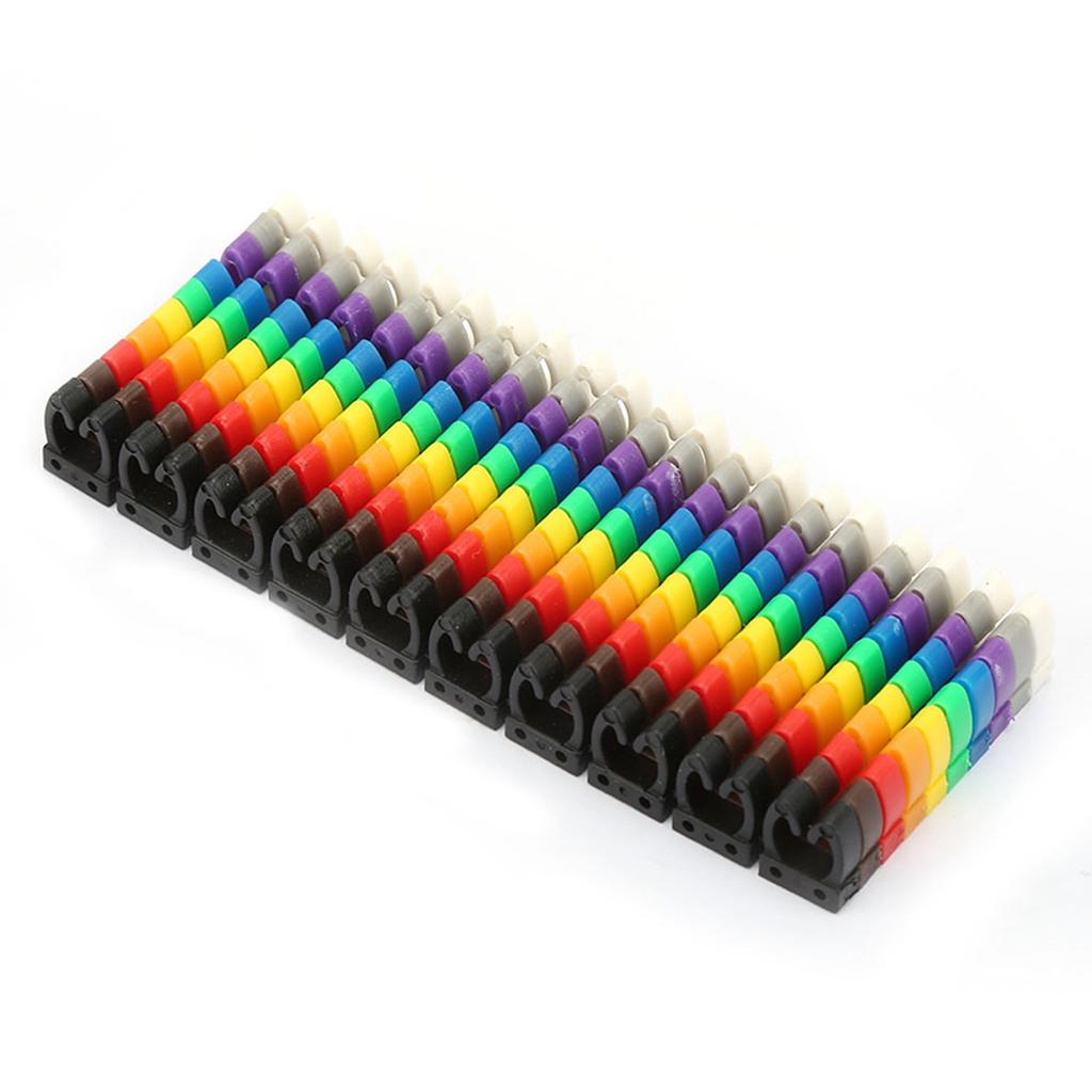 Digital Number Tube Wire Number Label Tube Cable Marker Colorful (100Pcs 4mm²)