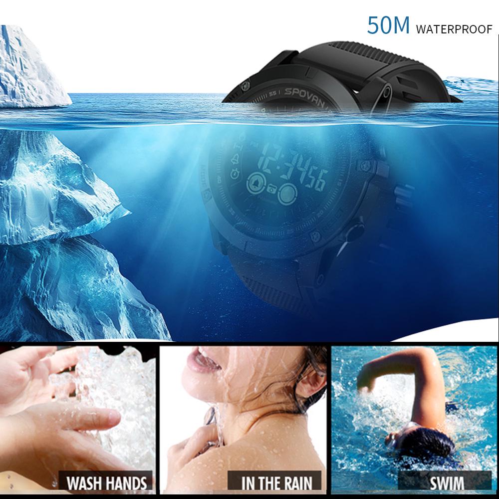 Уличные цифровые умные спортивные часы для мужчин с шагомером, наручные часы для iOS и Android, 50 м, водонепроницаемые