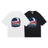 New Men's Hip-hop American Retro Print Short-sleeved T-shirt for Men In Summer Loose Couple Half-sleeved