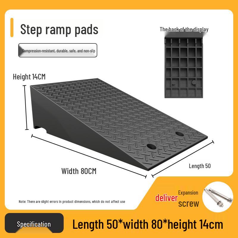Rubber-Plastic Anti-Slip Speed Bump Curb Ramp Mat for Cars