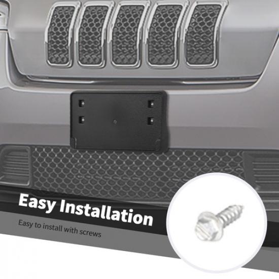 Front Nameplate Bumper Mount License Plate Bracket Holder for +Jeep Cherokee
