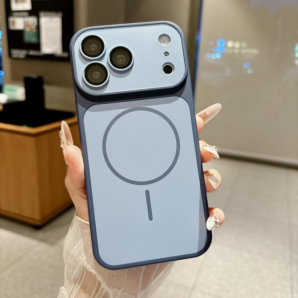 Применимо к чехлу для мобильного телефона iPhone17PROMAX, двухцветный, матовый, приятный на ощупь, с магнитной застежкой, Apple 18, с пленкой для объектива, противоударный 16