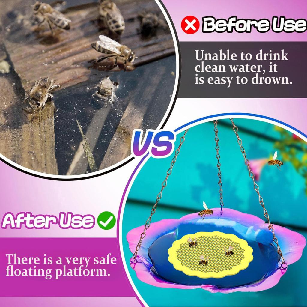 Yousheng Плавающая станция для поения пчел, поилка для насекомых-бабочек, для кормления опылителей, ванна для пчел, декор для сада на открытом воздухе