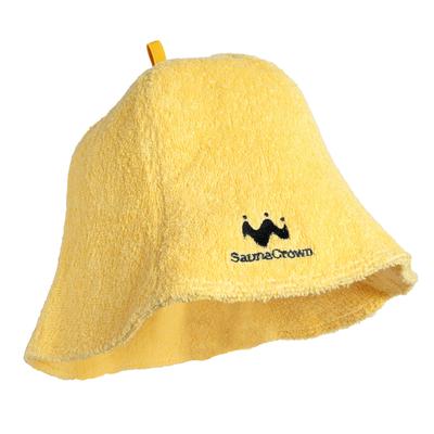 Шапка для сауны Crown, представлена в SAUNABROS. Двухслойная шапка для сауны, Унисекс шапка для сауны с полотенцем, Милая, Впитывающая и Моющаяся.