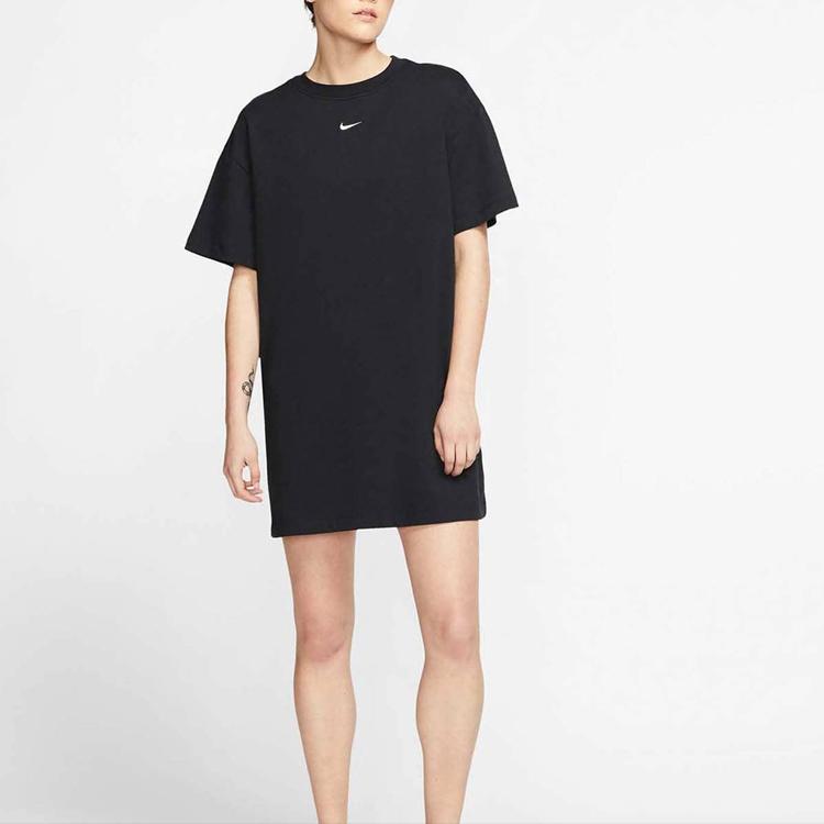 Nike Extended Length Short Sleeve Dress Women Dress Black CJ2242-010