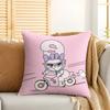Cute EEsther Bunny Pink Cushion Cover Silky Short Plush Invisible Zipper Dustproof Sofa Pillow Case For Home Decor
