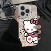 New Cartoon Hello Kitty Compatible iPhone 16 Pro Max Silver Case for iPhone 18 Pro, Premium Feel, Drop Protection, 14/13"