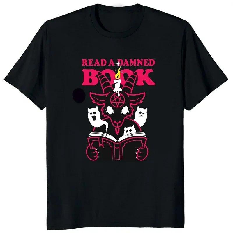 Gothic Baphomet Goat Kawaii T Shirt Satan Respects Pronouns Printed Women Tshirt Atheist Halloween Tops Satan Demon Ghost Tees