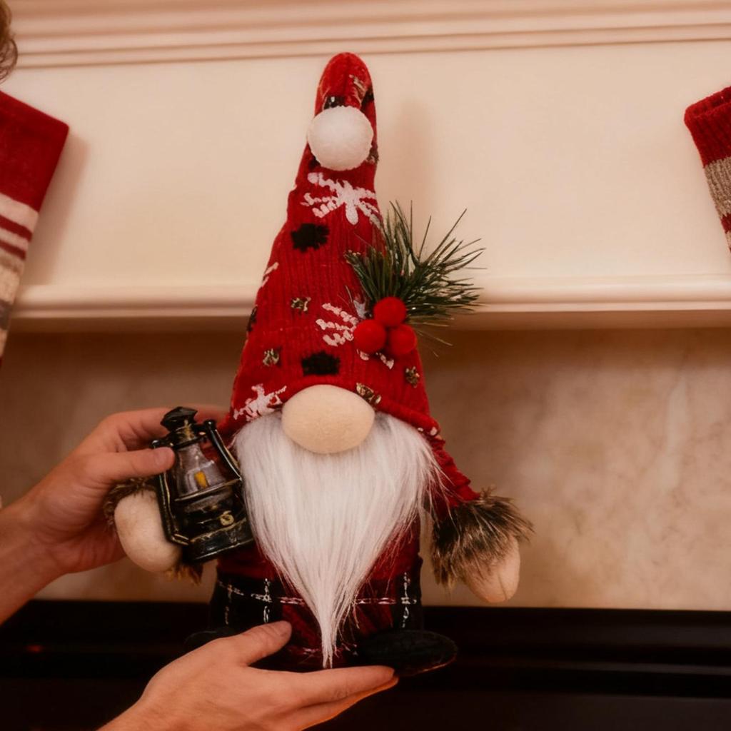 Christmas Gnome Doll Winter Festive Ornament Faceless Christmas Gnome Doll With Hat For Dining Table Mantel Nightstand Living