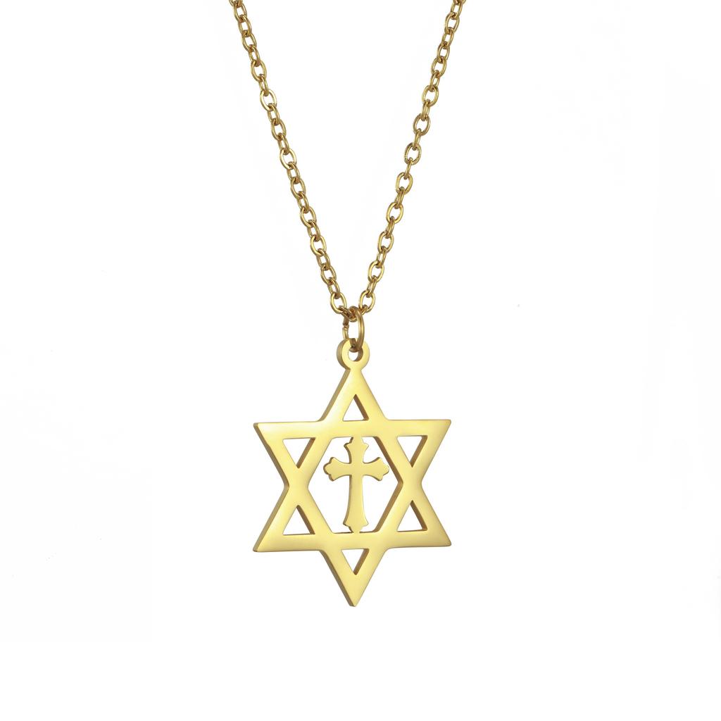 Ожерелье Magen David Yurman North Star из нержавеющей стали, мужское ожерелье, настоящая Звезда Давида из нержавеющей стали