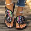 Women's Butterfly Shaped Thong Sandals, Slip On Soft Sole Lightweight Casual Flats, Non-slip Summer Beach Slides