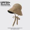 Стильная однотонная шляпа от солнца с бантом для женщин Лето 2024