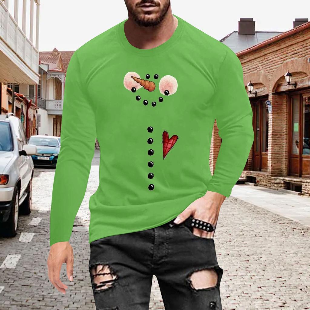 Муж. Футболка Круглый вырез Одежда Одежда На открытом воздухе Длинный рукав С принтом Модельер Винтаж