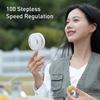 Handheld Portable Outdoor Fan 100-Speed Adjustment Digital Display Carabiner Rechargeable Plastic Brushless Motor Hands-Free