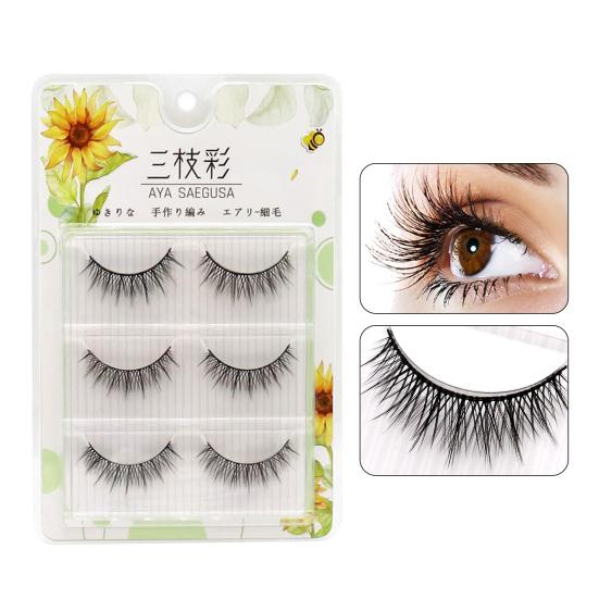 Yousheng 3 пары накладных ресниц, натуральные, удобные в носке, волокнистые перекрестные ресницы для макияжа, накладные ресницы для примерочной