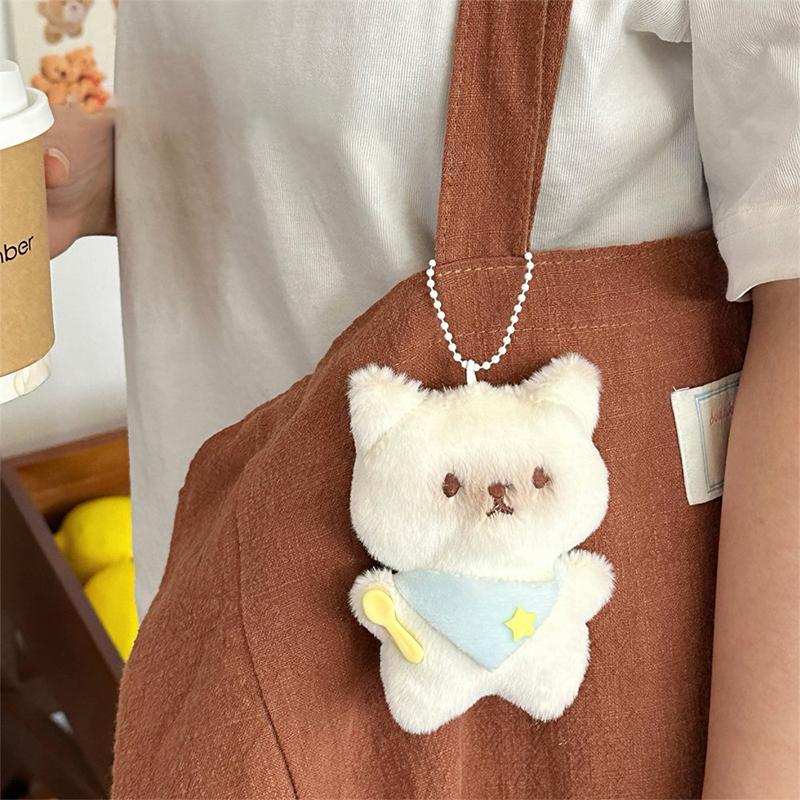 Милый мультяшный котенок, кролик, плюшевая игрушка, брелок, кавайная мягкая набивная кукла, брелок-подвеска, кольцо для ключей от машины, украшение для рюкзака, подарки