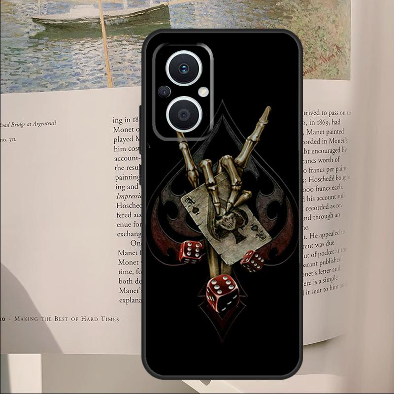 Чехол-накладка с изображением костей для покера и казино для OPPO Reno 11F 12F 13F 14F 14 10 11 13 Pro 7 8 Lite OPPO Find X8 X6 X5 X9 Pro