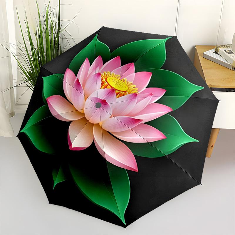 1pc Lotus Flower Umbrella - 8-Rib Automatic Open/Close, Fashionable Compact Umbrella for Outdoor Adventures yy250813142