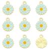 5Pcs Flower Daisy Pendant Alloy Drop Oil Charms For DIY Bracelet Earrings Making Jewelry Findings